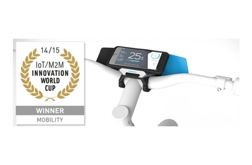 IoT/M2M Innovation World Cup 2014-2015 Winner Mobility with picture of display system on eBike
