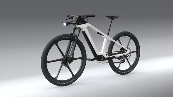 Das Bosch Concept Bike - eine Designstudie mit weißem Carbonrahmen